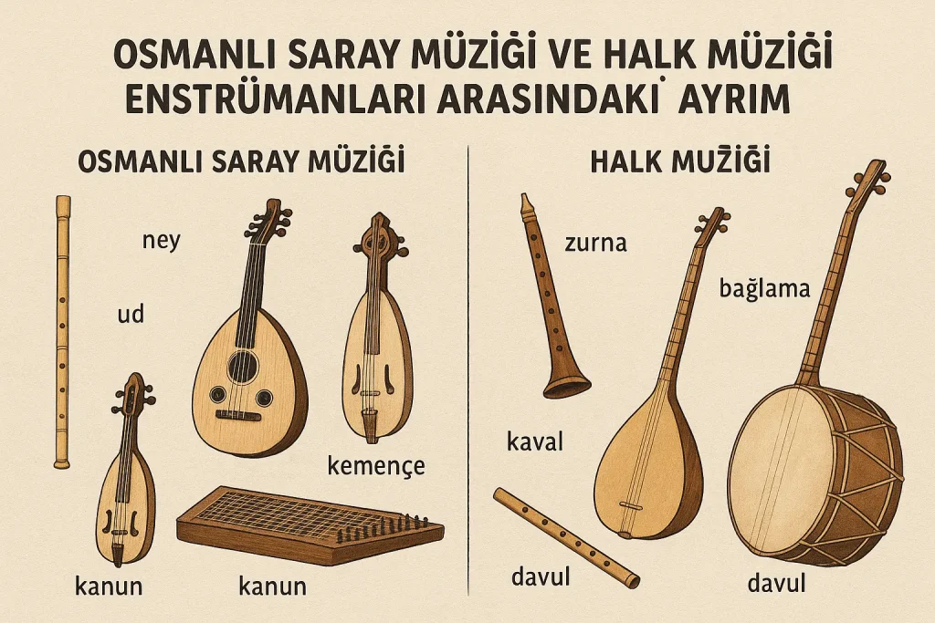 Osmanlı Saray Müziği Türk Müzik Aletleri ve İsimleri- Telli, Nefesli ve Vurmalı Geleneksel Çalgılar Musichool Müzik Eğitimi Pazaryeri