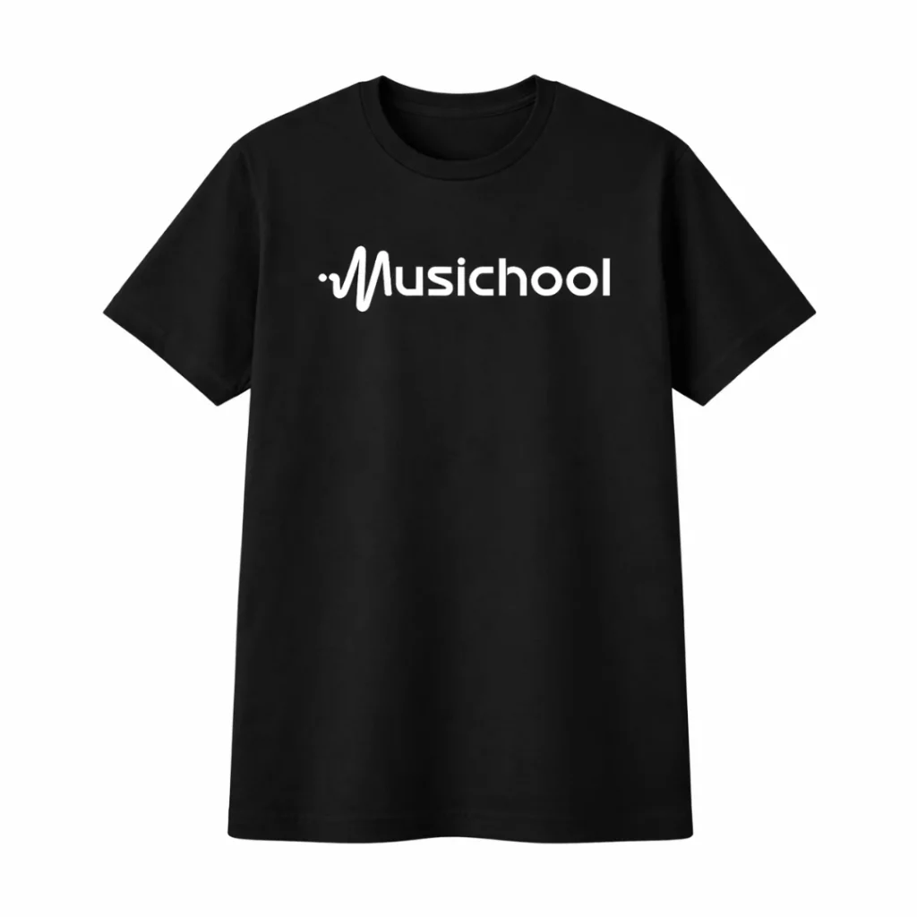 Siyah-Tişört-Logolu-Musichool-Giyim-Müzik