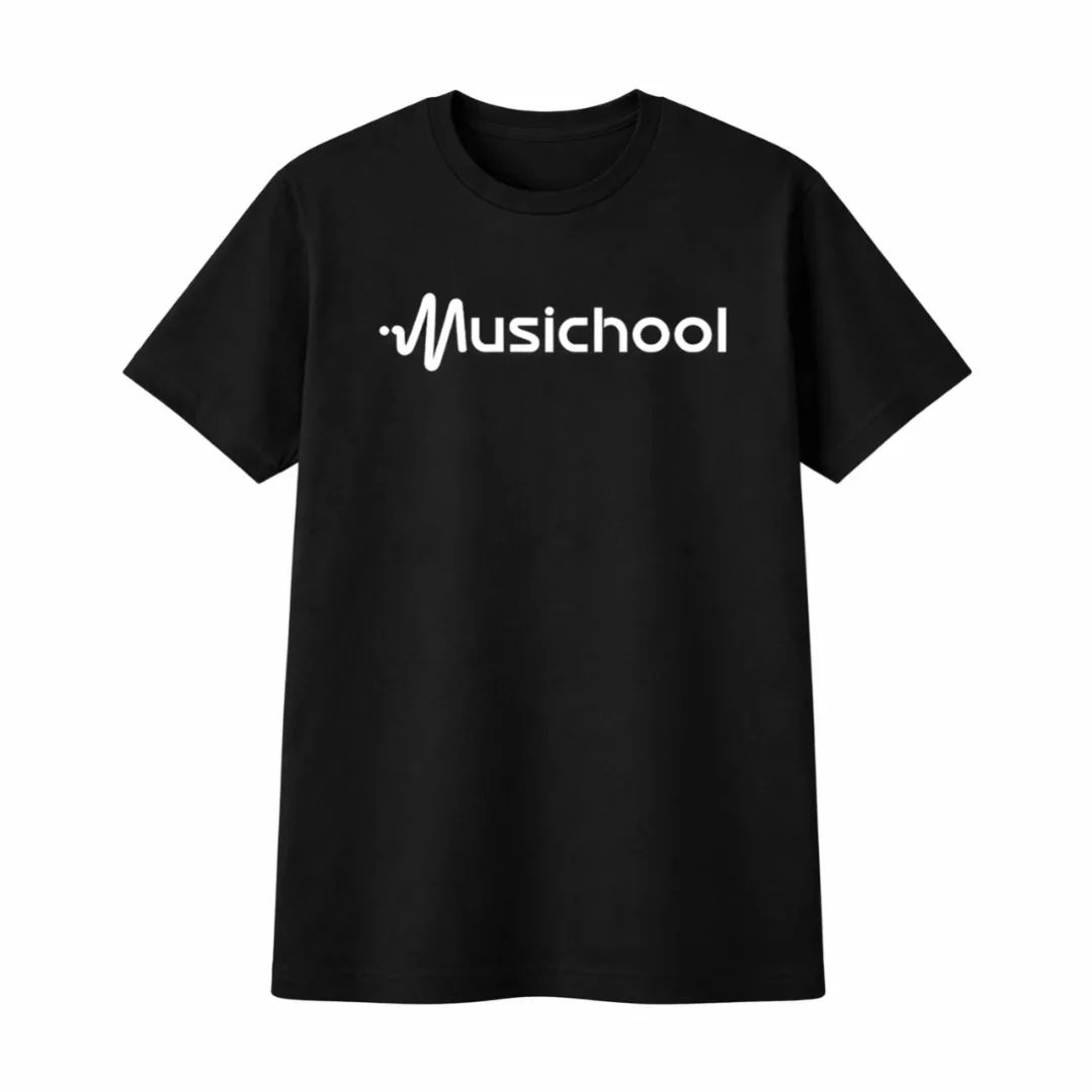 Siyah-Tişört-Logolu-Musichool-Giyim-Müzik